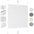Plissee Klemmfix ohne Bohren 55x130cm Weiß Sonnenschutzrollo Verspannt Blickdicht Lichtschutz Faltrollo Jalousie Rollos für Fenster und Tür - Weiß