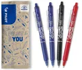 PILOT FriXion Clicker 0.7 Set 4er Radierbare Stifte Blau Schwarz Rot Grün