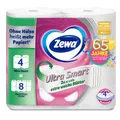 Essity Germany GmbH Zewa Toilettenpapier Ultra Smart, 4-lagig, Klopapier, ohne Hülse, 2 x so viele Blätter, 1 Packung = 4 Rollen à 280 Blatt 488978