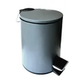 Edelstahl Treteimer 3L Softclose Grau Rund mit Inneneimer Papierkorb Mülleimer