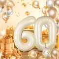 Geburtstag zahlen luftballon 60 jahre | Folienballon Beige Folienballon in 40...
