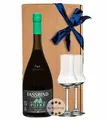 Fassbind Set Vieille Poire - Alte Birne / 40% vol. / 0,7 l + 2 Gläser in Dekobox