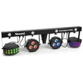 BeamZ Showbar FREE - Partybar Lichtanlage LED Bar DMX Disco Licht Party Lichter Discolicht Partylicht mit 2x PAR-Spots, 2x Derby-Lichteffekten und LED Strobo mit Fernbedienung und Tasche