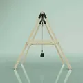 Rebo - Schaukel Löwenzahn Aus Holz In Grün