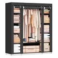 SONGMICS Stoffschrank, LSF03H schwarz 150,0 x 45,0 x 175,0 cm, 1 St.