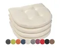 sunnypillow 4er Set Stuhlkissen 40x40 cm - Sitzkissen Stuhl 5cm dick - Sitzpolster für Stühle, Bänke in Haus und Garten - Indoor & Outdoor Auflage für Esszimmerstuhl oder Küche - Ecru - Made in EU