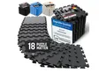 NEOLYMP Bodenmatte Robuste Bodenschutzmatte - Fitness - Schutzmatte Boden - Fitnessmatte (18 Puzzlestücke inkl. Randteile, 18 Schutzmatten Boden inklusive Randstücke - Puzzletechnik Sportmatte), Schützt Fußboden, EVA Matte, Studioqualität, Anti-Rutsch