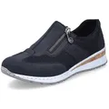 Rieker Slip-On Sneaker Slipper, Schlupfschuh, Freizeitschuh im Materialmix blau 38 EU