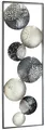 Wandbild Wanddekoration SLICES aus Metall Kreise und Ornamente weiß grau silber
