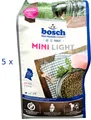 (€ 7,39/kg) Bosch Mini Light Hundefutter für Mini Hunde gut sättigend: 5 x 1 kg