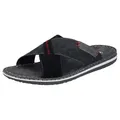 Rieker Pantolette Sommerschuh, Schlappen, Poolslides, mit Kontraststeppung grau|schwarz 46 EU