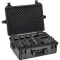 Tectake Kamerakoffer  Aus Robuster Hartschale Mit 4 Dicken Schaumstoffeinlagen Schnappverschluss  56 x 42 x 21 cm Schwarz