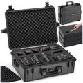 tectake® Kamerakoffer, Universalkoffer, Outdoor Box wasserdicht als Transportkoffer, Hardcase zur Lagerung von Kamera, Beamer klein, Foto Aufbewahrungsbox, LxBxH: 56 x 42 x 21 cm