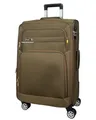 MY TRAVEL BAG Stoff Reisekoffer Trolley Erweiterbar mit Zwillingsrollen (M/L/XL/XXL oder 4er Set) Weichgepäck (Khaki, Großer Koffer (75cm))