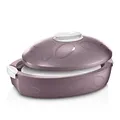 Thermotresor Keramikschale (Violett) - Zum Warmhalten von Speisen bis zu 3h | Thermobehälter | Thermoschüssel mit Deckel | Warmhaltetopf groß 3 Liter | Sehr geeignet zum Grillen (Violett)