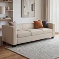3er Sofa Lille, Kunstleder ~ creme