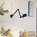 Lucande Silka verstellbar E27 Wandleuchte Wandlampe Leuchte Lampe LED schwarz