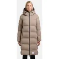 khujo Steppmantel Finnie3 Warmer Damen Wintermantel mit großer Kapuze beige|braun XXL (44)