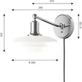 Wandleuchte Louis Poulsen, PH 2/1, dimmbar, Metallisch, für Wohnzimmer, Glas, Design - 20 - 16.5