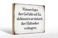 Femer GmbH Holzbild Spruch 30x20cm Männer legen Gefühle auf Eis, Sprüche Zitate Lustiges (1 St), Glatte Holzfaserplatte (MDF), vorn beschichtet