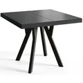 Quadratisch Esstisch Ausziehbar Rico, Moderner Wohnzimmertisch 100-200 cm, Solide Konstruktion und Holzbeine, Schwarz - Schwarz
