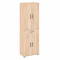KOMTO Mehrzweckschrank 60 cm Breit - Schrank Sonoma Eiche, Kleiderschrank mit 1 Schublade, Hochschrank, Büroschrank, Bücherschrank mit 4 Türen | Porto 180 х 34 х 60 cm