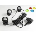 Teichbeleuchtung 3er Set LED Springbrunnenbeleuchtung Gartenstrahler Wasserdicht Unterwasserstrahler