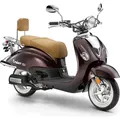 LuXXon Motorroller Cruiser - Retro City Roller Vintage mit 125 ccm - 7,2 PS für max. 80 kmh - Braun