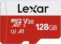 Lexar Micro SD Karte 128GB, Speicherkarte Micro SD mit Adapter, Bis zu 100 MB/s