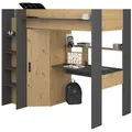 Parisot Hochbett Hochbett Heavy mit Kleiderschrank und Schreibtisch