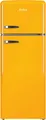 Amica KGC 15633 Y Kühl-Gefrierkombination Retro | 206l | Abtauautomatik | Energieklasse E | gelb | 144x55x61,5 cm, E (Spektrum A bis G)