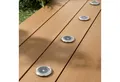 Lights4fun LED Gartenleuchte 4er Set Solar Terrassen‑Einbaustrahler in Warmweiß, Silber