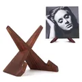 PUERSI Now Playing Vinyl Stand, Schallplattenständer, Stilvoller Holz Schallplattenhalter, Moderner Schallplattenhalter für Alben und Vinyl-Aufbewahrung, Jetzt Drehender Vinylplattenständer - Braun