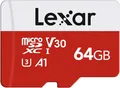 Lexar Micro SD Karte 64GB, Speicherkarte Micro SD mit Adapter, Bis zu 100 MB/s