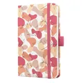 SIGEL J5358 Wochenplaner Jolie 2025, Spring Linear Leaves, ca. A6, pink, Hardcover, Gummiband, Stiftschlaufe, Einstecktasche, 174 Seiten, vegan, Kalender aus nachhaltigem Papier, Terminplaner