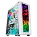 Mars Gaming MC-Art Weiß, PC Gaming ATX Gehäuse, Doppelt Zeichnbar Gehärtetes Glas, ARGB 12 Mode, 12cm Lüfter, MCARTW