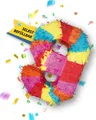 Piñata Zahl 9 für Party Deko Jubiläum Zahlen Pinata Bunt & stabil Geburtstag