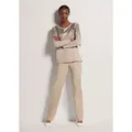MADELEINE Langarmshirt Glitzeroberteil mit funkelnden Details Eleganter Damensweater mit Pailletten und Glanzgarn, Langarm braun|goldfarben 42