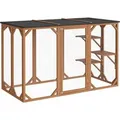 Wiltec Freilaufgehege Katze 180x80x112cm 3 Liegeflächen Wetterfest Katzengehege
