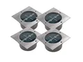 Ranex 4er SET moderner Solar LED Bodeneinbaustrahler 4-eckig in Edelstahl/Glas für Außen
