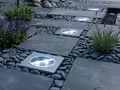 4x robuster LED Bodeneinbaustrahler mit Dämmerungssensor eckig Bodenstrahler