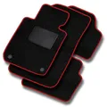 MOTOS Basic Velours-Fußmatten passend für Mini Clubman I 2007-2014 - Basic, Material, Rot fußmatten Auto - Erleben Sie neuen Fahrkomfort mit einem Automatten Satz für Ihr Auto