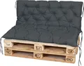 TexDeko Garden Palettenauflage 120x60cm mit Rückenlehne UV-beständig Anthrazit