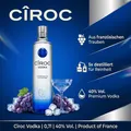 Ciroc Vodka Snap Frost 0,7l, alc. 40 Vol.-%, Wodka Frankreich
