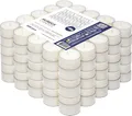 Horeca Candles - Theelichter Transparente Hülle - 8 Stunden Brenndauer - Weiß - 200 Stück Klar Teekerzen - Ohne Duft - Kerzen in Durchsichtigem Behälter