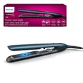 Philips Haarglätter 7000 Series, ThermoShield Technologie, Ionisierungsfunktion, Keramikplatten mit Arganöl, Blaugrün-Metallic, Modell BHS732/00