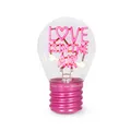 LEGAMI - Glühbirnenförmige Tischlampe, wiederaufladbar mit USB Kabel, kabellos, Glühbirnen Fiktion, Love is in the Air Thema, 6,8 x 10,3 cm
