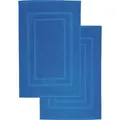 NatureMark 2er Pack Badvorleger Badematte |  | 100% Baumwolle | 50 x 80 cm | Duschvorleger Duschmatte Doppelpack | Farbe: Navy blau - Dunkelblau
