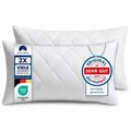 2er Set Kissen (40x80 cm) -Kopfkissen für Bett - Mit Reißverschluss - Sofakissen für Couch und Sofa - Waschbar bis 60° - weiß - Weiß
