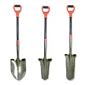 Red Tools Profi Spaten Set - Robustes Garten Werkzeug inkl. Gärtnerspaten mit Wurzelsäge, Drainagespaten und Schaufel - für alle Gartenprojekte geeignet (Grau)
